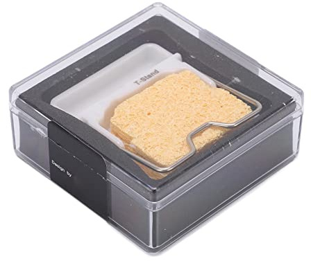 Mini Soldering Iron Stand Holder with Heat Insulation and Sponge Storage Box, 40x35x9mm, for Electronic Components Maintenance and Industrial Use (White)