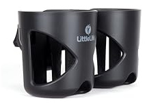 LittleLife Dubbel buggy och barnvagn universell mugghållare justerbar flaskorganisatör för barnvagn, dryck och kaffekopp hållare