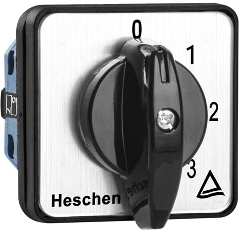 Heschen Universal kambrytare 20 A 660 V, SZW26-20/0-4,2 stegbrytare 5 lägen (0–1-2-3-4), vridbrytare med 8 klämmor för 4-vägs lastväxling, CE