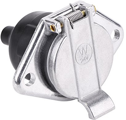 Prise de remorque à 7 broches, Prise de Remorque Universelle 24 V 7 Broches Prise Adaptateur de Connecteur de Câblage 7 Pôles pour Véhicule Utilitaire 24 V, Semi-remorque et Remorque.