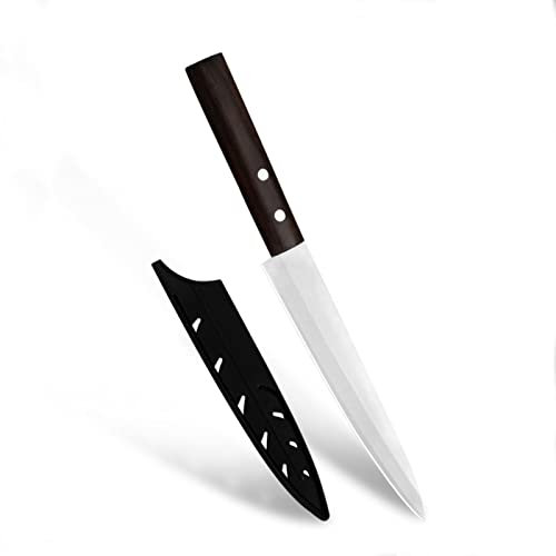 meowko Coltello da Pesce Sashimi Giapponese Yanagiba Sushi Carne Lama affilata Colore Manico in Legno Coltello da Cuoco Mannaia in Acciaio Inossidabile Peeling al Salmone