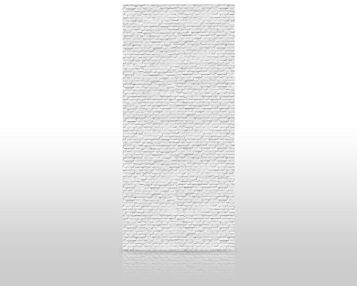 wandmotiv24 Duschrückwand weisser Backstein 90 x 200cm (B x H) - Acrylglas 4mm M0050