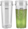 470ml Cup Accessories Gobelets Compatible avec Ninja 700W Mixeur Slim et Smoothie Maker QB3001EUS/ QB3001UKS, Nutri Ninja Mixeur BL770 BL780 BL660 BL740 BL810 - Pièce de Rechange- Paquet de 2