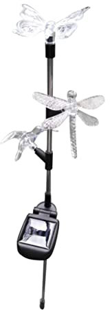OSALADI Birdies Garden Solar Stake Lights Lawn Lights Solar Dragonfly Garden Light Stake Floor Lamp The Bird Black Hummingbird Wrought Iron
