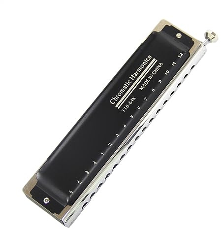Chromatic Harmonica 16 Holes 64 Tone Harp Brass Reed Plate C Key Harmonica Instruments Harmonicas for Beginners