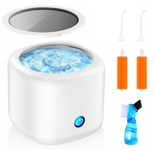 Wuven Invisalign Nettoyeur à ultrasons pour prothèses dentaires, protège-dents, aligneur, plateaux de blanchiment, nettoyeur à ultrasons portable 43 kHz, 180 ml, nettoyeur à ultrasons