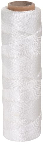 sourcing map Twisted Nylon Mason Line 1.5mm x 250 Ft Braided Twine String Lines for Fishing Gardening Crafting, White