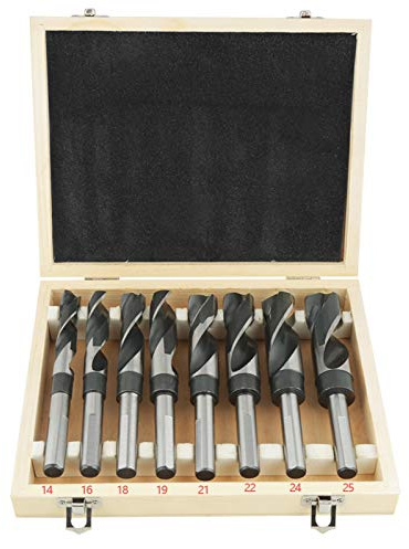 lyrlody 8-teiliges HSS-Spiralbohrer-Set, Wärmebehandelt, Industriell, Langlebig, mit Holzetui