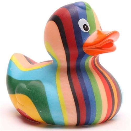 Badeente L: 8 cm - viele Farben (Regenbogen Rutsche)