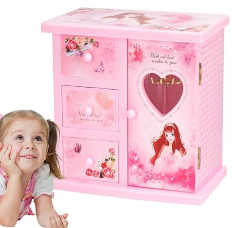 Music Jewelry Box - Girl's Musical Storage Box | Spin Doll Ballerina Box for Girls With Musical Feature