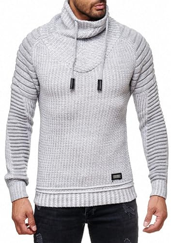 Subliminal Mode Pull Homme Grosse Maille Col Montant - Style Basique - Pull Over Tricoté Hiver Col ChaleManches Longues - Idée Cadeau BX292