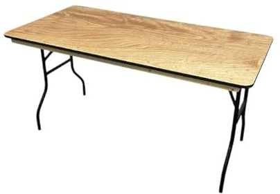 BE Furniture 5ft Varnished Wooden Trestle Table, 5ft Wooden Tables, Fold Flat