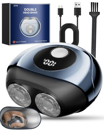 Mini Rasierer Herren Elektrisch, Nass- & Trockenrasierer, Portable Elektrorasierer Herren mit LED-Anzeige & Sperrfunktion, Wasserdichter Shaver 7000 U/min mit Spiegel—Praktische Geschenke für Männer