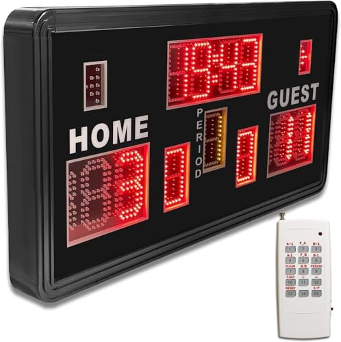 YZ 90cm Große LED Anzeigetafel, Elektronischer Punktezähler, Helle LED Scoreboard mit Fernbedienung für Sportspiele