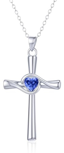 Tiehuoxia Sterling Silver Religious Cross Pendant Necklace Jewellery Baptism Gifts for Women Men