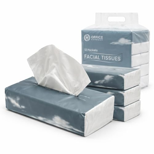 Soft Pack Facial Tissues – 12 Packs x 80 Sheets (960 Total) – 3 Ply Premium Soft Tissues – Compact, Hygienic & Travel Friendly – 100% Virgin Pulp