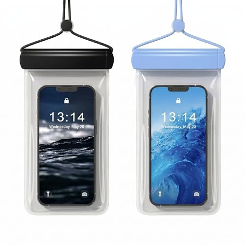 Vattentät mobilfodral, 2 stycken, IPX8, upp till 7,2 tum | 4 lagers design, För iPhone 17 16 15 14 Pro MAX, För Samsung Xiaomi, Pool strand
