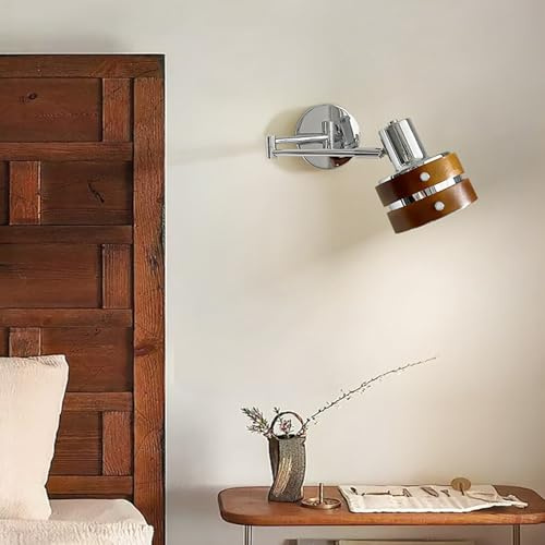 Teleskopisk vipparmsvägglampa, justerbar läsvägglampa, Nordic Modern Chrome Metal Hushållslampa E27， Sovrums-, Vardagsrums- och Arbetsbordslampor (B226)(B225)