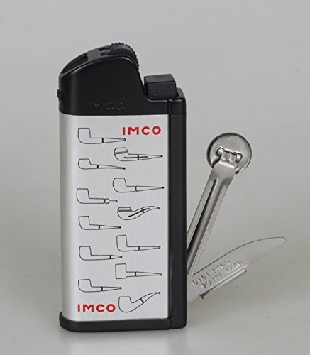 IMCO Pfeifenfeuerzeug Chic 4 Pipe Flint Pfeifenbesteck Silber Logo inkl. Lifestyle-Ambiente Tastingbogen