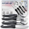iMedic - Comfort Grips Cutlery - Disability Eating Aids - Great for The Elderly, Disabled or Those Suffering with Tremors and Trembling Hands - Ergonomic, Contoured Design - (1x Set, Silver/Black)