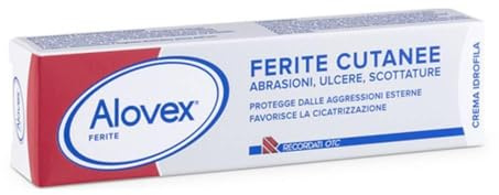 Alovex ferite cutanee crema 30 ml abrasioni, ustioni, ulcere favorisce la cicatrizzazione