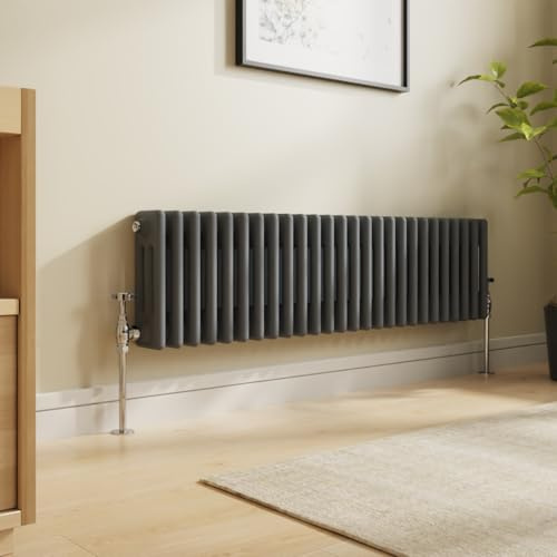 NRG - Radiatore tradizionale per bagno, in ghisa, 300 mm, colore: Antracite