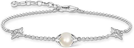 Thomas Sabo Damen Armband Perle mit Sternen Silber 925 Sterlingsilber