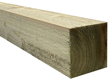 Suregreen Fence Posts – 4 x Square Wooden Posts | 1.8m x 50mm x 50mm | Green Treated Timber for Outdoor Use & Garden Fencing (4 Pack)