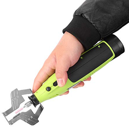 Mini Cordless Chainsaw Sharpener & Grinder Set, Battery Powered Chain Saw Sharpen Tool Kit Set, Multifunction Electric Blade Sharpening File with Diamond Sharpening Wheels,2 battery