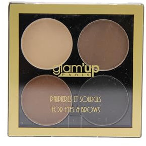Glam’Up Paris - Ombre à Paupières et Sourcils - Palette de Maquillage 2 en 1 - Texture Velouté - Couleur Intense - Finition Délicate - Nude