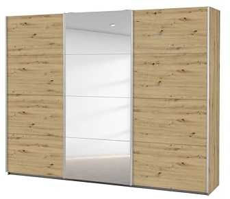 Rauch Möbel Caracas Armadio con Ante scorrevoli, Legno ingegnerizzato, Piastra di serraggio, Oak Artisan con 1 Porta Specchio, 271x210x62