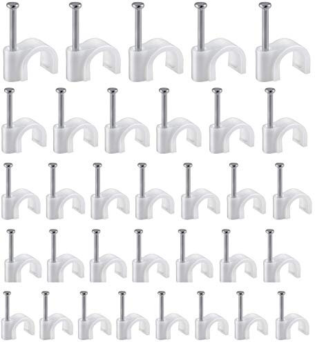 Kabelschelle, 500 StüCk Nagelschelle Haftclips FüR Kabel Mit Kabeldurchmesser Bis Max, Mit Eingestecktem Nagel, 5 GrößEn: 4mm, 5mm, 6mm, 8mm, 10mm