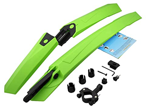 OttoBen Fahrrad Kotflügel Set, Weiches Gummi Buntes Mountainbike Schutzblech, Schutz vor Wasser und Schmutz, Spritzschutz Vorne und Hinten für MTB Bike Cycle 20, 22, 24, 26 Zoll Grün