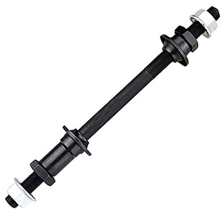 XIEJING Cycling Wheel Hub，Lock Skewers Bicycle Wheel Hub Axle Extended Rear 240mm Axle Rear Steel Solid Spindle Shaft For MTB Fat Bike Snowmobile Bike Accessosies (Color : Black)