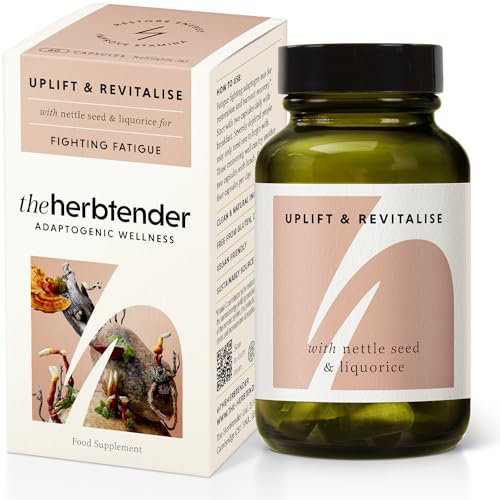 Uplift & Revitalise - 60 Capsules - Nettle Seed, Reishi, Rhodiola and Liquorice Come Together with Vitamin C in This Adaptogenic Blend to Support Your Body with Burnout and Fatigue