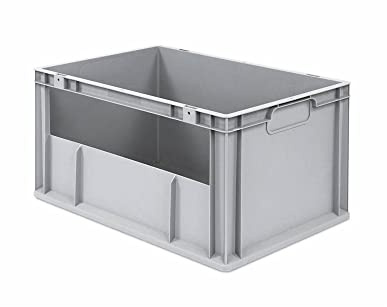 PROREGAL Eurobox NextGen Insight | HxBxT 32x40x60cm | 65 Liter | Seite offen | Eurobehälter, Transportbox, Transportbehälter, Stapelbehälter