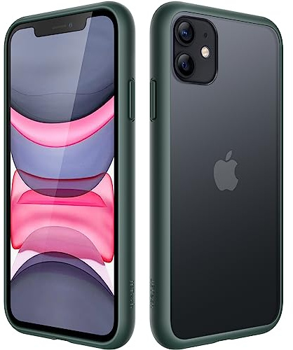 JETech Matte Hülle für iPhone 11, Dunkelgrün | Robuster Schutz, Matte Rückseite, Anti-Fingerabdruck, Stoßfestes Design
