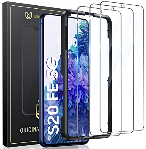 UniqueMe für Samsung Galaxy S20 FE - für Panzerglas mit Ausrichtungsrahmen | 3 Stück 9H Schutzglas für Samsung S20 FE Schutzfolie Folie, Stoßfest Kratzfest, Anti Fingerabdruck, Ultra-Klar Displayschutz