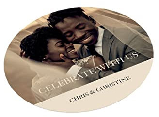 Untersetzer mit Foto + Text Personalisieren | Celebrate with us | 100 mm rund | Bierdeckel personalisiert | Menge Auswahl | Verlobung | Feier | Tischdekoration | Hochzeit | Geburtstag (50 Stück)
