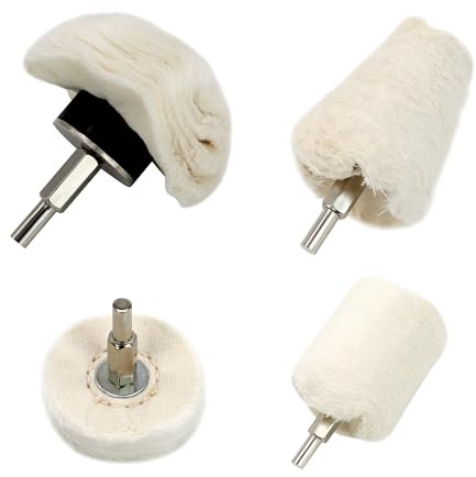 Aluminum Rim Polishing Wheel with 1/4 Shank for Chrome, Stainless for Drill -4Pcs