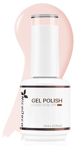 Nicedeco UV Gel Nagellack Rosa 15ml Soak Off Translucent Pink Jelly Nail Polish LED Gellack Nackt Rosa 016
