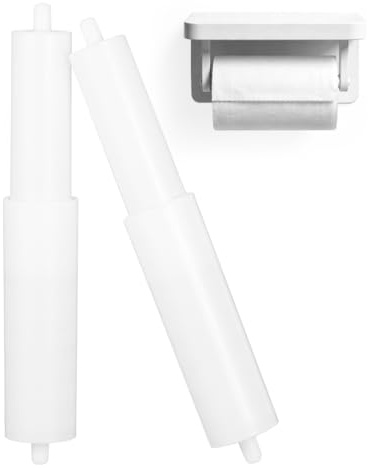 Angoily Toilettenpapierrolle Tauschen Papierhalter 2 Stück Toilettenpapierhalter Rollenspindel Ersatzstange Maurer-Ersatz- Kunststoff Federbelastet Toilettenständer