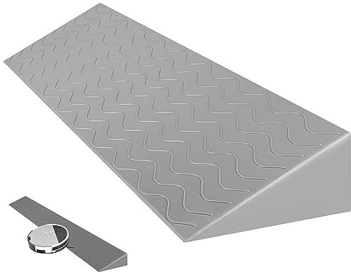 Tragbare Schwellenrampen, Türschwellenrampen, Rollstuhlrampe Tragbare Innen-Kehrroboter-Türschwellenrampe, 1 Cm - 10,5 Cm Hohe, Rutschfeste, Solide Bordsteinrampe ( Color : Grau , Size : 100x13x10cm/3