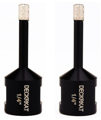 1/4 Dry Diamond Drill Bit Set of 2 Packs, 6mm Tile Hole Saw Drill Bits for Granite Marble Ceramic Glass Porcelain Tiles Stones and Flower-Pots, Core Drill Bits with 5/8-11 Thread for Angle Grinders