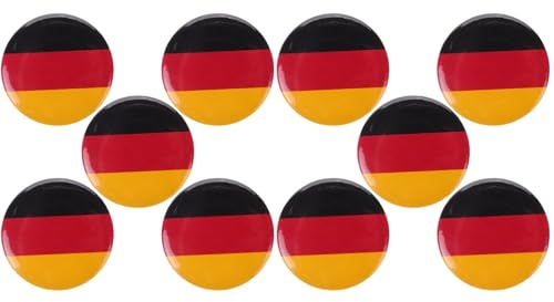 Amosfun 10 StüCk Deutschland Flagge Anstecker, Kreative Zinklegierung Brosche FüR Kragen, Kleid, Kleidung – Dekorative Flaggenpins FüR Verschiedene AnläSse