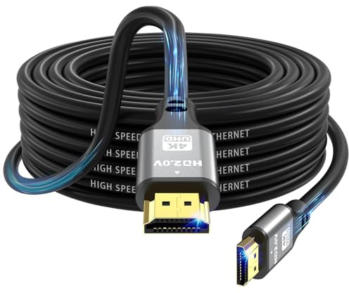 jojobnj 4K HDMI Kabel 12m, High Speed HDMI 2.0 Kabel 4K@60Hz 18Gbps, Ultra HD, Ethernet Audio Return, Video 4K, 1080p, 3D, Arc, HDR Kompatibel mit Xbox, PS5/PS4, HDTV, Laptop ect