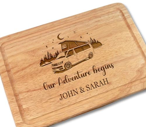 Personalised Campervan Chopping Board - Customised Gift for Travel Enthusiasts