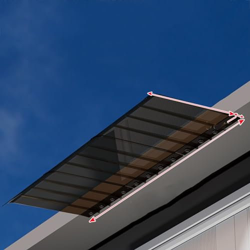 Toit Invisible Marquise Polycarbonate Montage à Plat sous l'avant-Toit Auvent Porte d'entrée auvents toiture Protection Contre Pluie Soleil Maison,Terrasse Patio Porche (50 x 80 cm,Teal)