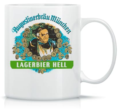 Augustiner Munich Beer Lagerbier Hell Classic Ceramic Coffee Mug White Black Pink Magic 330 ml