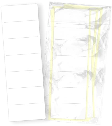 itenga 50x Ordneretiketten BREIT Ordnerrückenschild für BREITE Ordner vollflächig farbig I Ordnerschild selbstklebend aus Haftpapier 6x19cm (weiss)